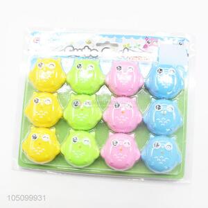 Four Colors Cartoon Owl Shaped Plastic Creative Pencil Sharpener