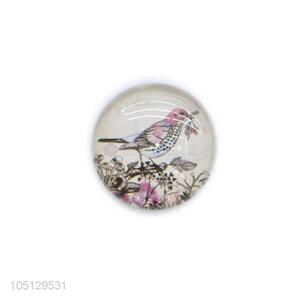 Best Price Bird Pattern Crystal Fridge Magnet Printed 3D Dome Fridge Magnet