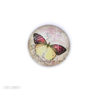 Best Selling Vivid Butterfly Pattern Crystal Glass Refrigerator Sticker Magnets