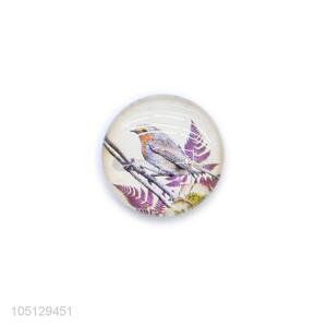 Made In China Bird Pattern Crystal Fridge Magnet Printed 3D Dome Fridge Magnet