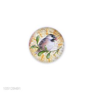 Eco-friendly Bird Pattern Crystal Fridge Magnet Printed 3D Dome Fridge Magnet