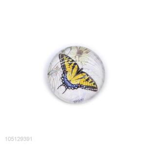 New Products Vivid Butterfly Pattern Crystal Glass Refrigerator Sticker Magnets