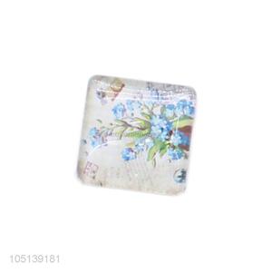 Factory supply decorative square flower pattern crystal fridge magnet