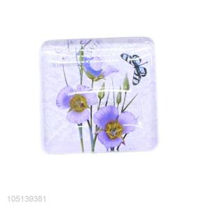 New arrival decorative square flower pattern crystal fridge magnet