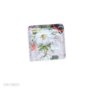 Wholesale low price square flower pattern glass crystal fridge magnet