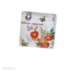 High quality delicate square flower pattern glass fridge magnet