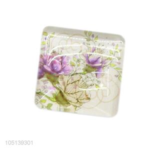 Top manufacturer decorative square flower pattern crystal fridge magnet