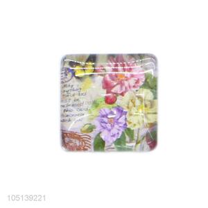 Wholesale new style decorative square flower pattern crystal fridge magnet