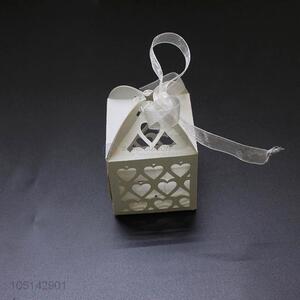 Most popular laser cut paper candy box with ribbon