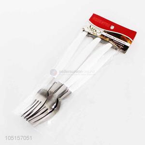 6PCS/Set White Color Handle Stainless Steel Fork