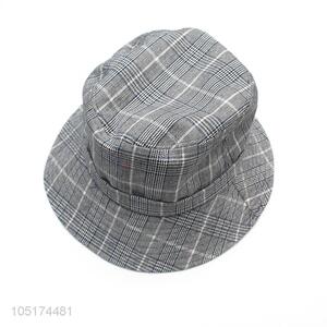 Bottom Price Women's Summer Plaid Cloth Bucket Hat Leisure Folding Lattice Fisherman Hat