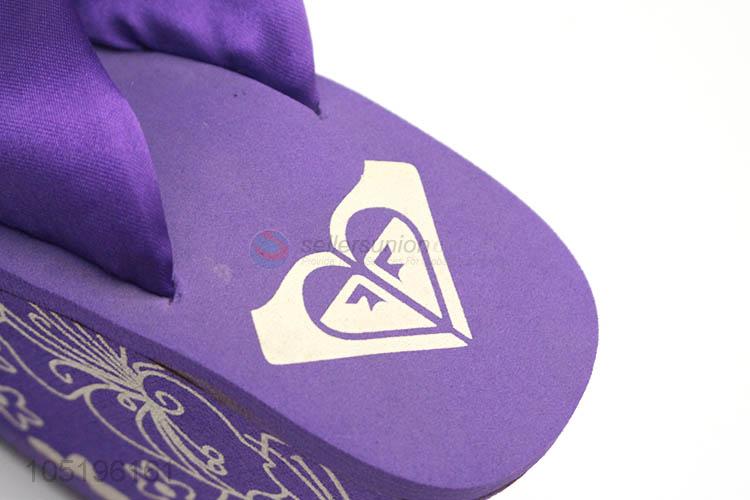 China Hot Sale Purple Women Slippers Summer Beach Slippers