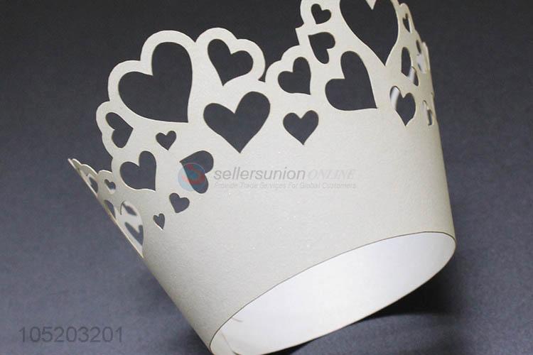 Wholesale low price cupcake wrapper laser cut paper cake holder for party decoration