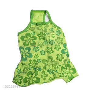 Factory Export Green Flower Printing Pet Clothes