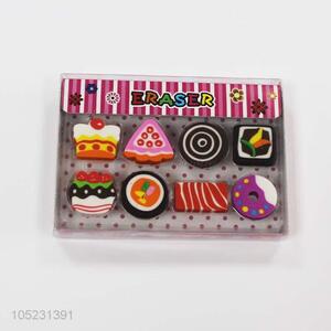 New Advertising 8pcs Dessert Shape Eraser