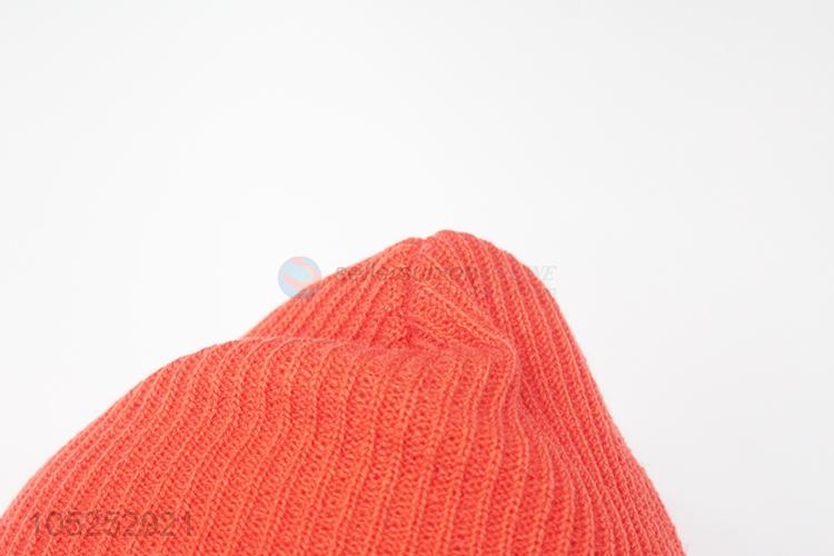 High sales orange winter warm knitted cap for women