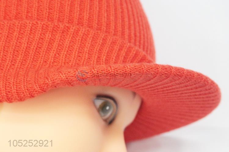 High sales orange winter warm knitted cap for women