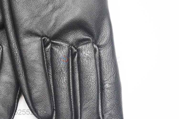 Factory directly sell women winter warm pu gloves