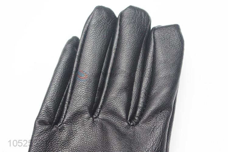 Wholesale cheap pu leather women winter gloves