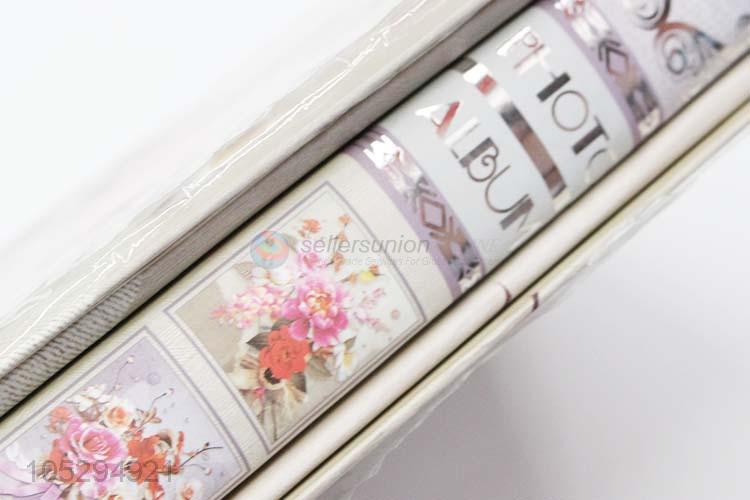 Reasonable Price Flower Pattern Hardcover Wedding Photo Album with Paste Inside Pages