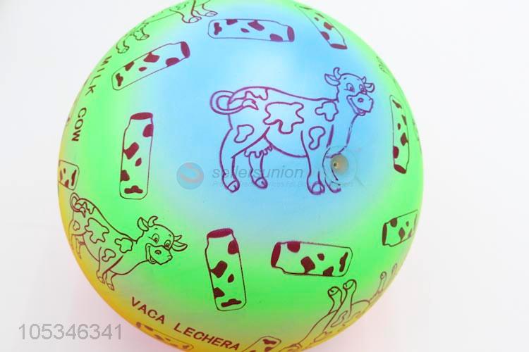 Hot Selling Cute Cartoon Cow Pattern Swimming Game Pvc Toys Beach Ball