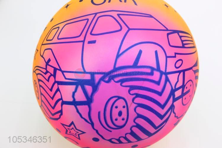 Good Price Pink Color Cute Car Pattern Pvc Toy Ball