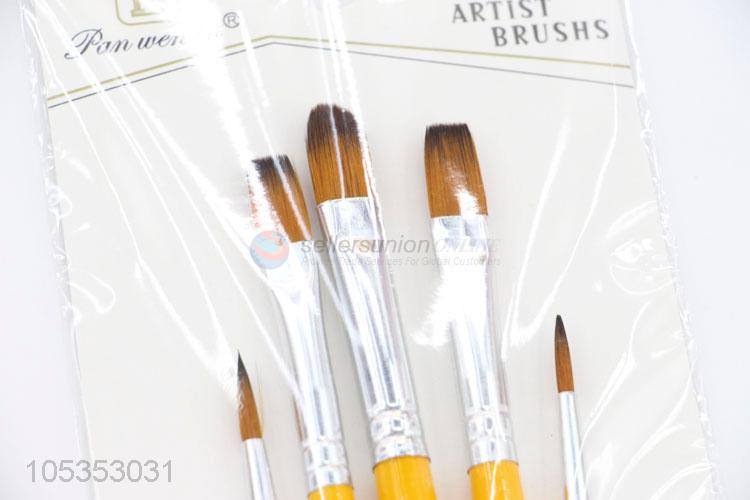 Suitable Price 3pcs Flat Head and 2pcs Round Head Painting Brush