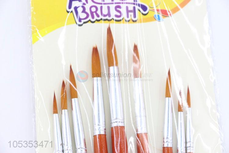 Factory Promotional 9pcs Artist Watercolor Paint Brush School Drawing Tool