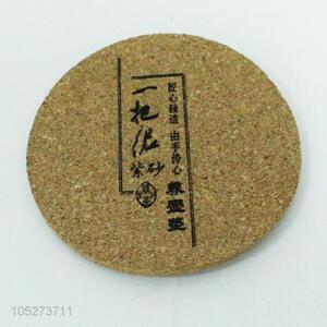 New design round wooden cup mat with Chinese characters printing