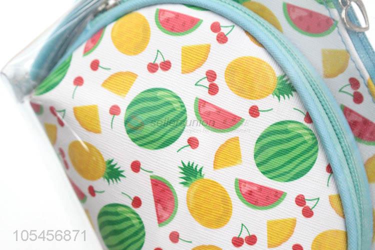 Fashion Printing Fruit Pattern Coin Purse Ladies Hand Bag Set
