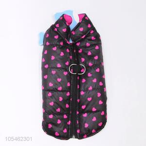 Cheap wholesale heart printed winter pet apparel dog clothes