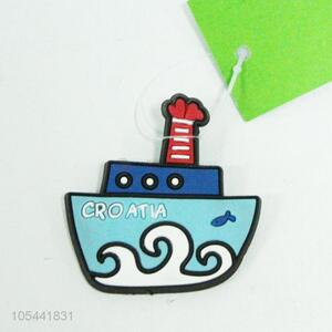 Hot selling steamship shape pvc fridge magnet