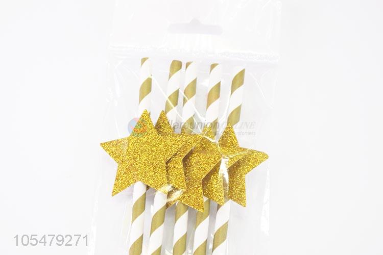 New Arrival Glitter Powder Star Paper Straw Fashion Straw