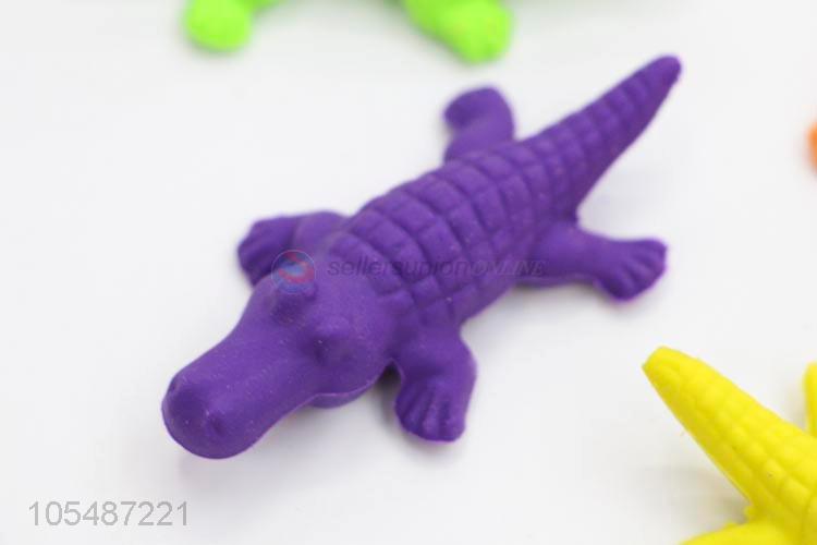 High quality promotional crocodile shape colorful children erasers