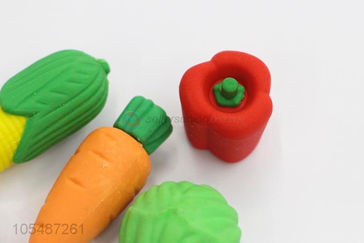 Manufacturer custom vegetables shape colorful children erasers