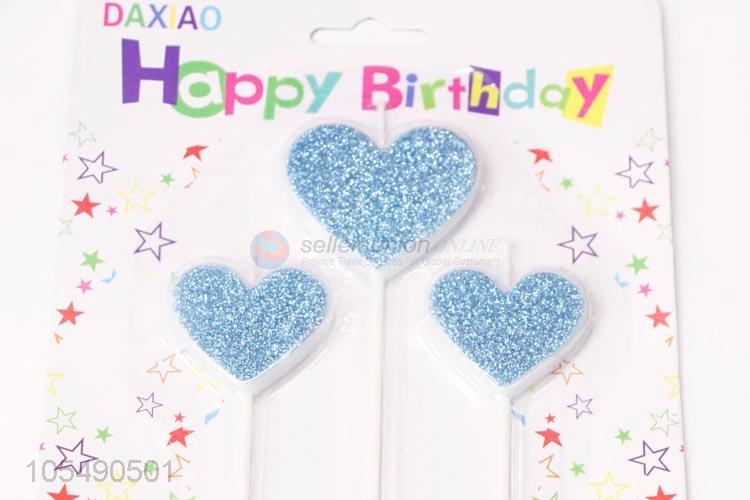 China Factory Supply Bling Love Heart Birthday Cake Candles