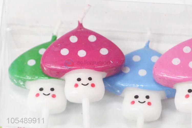 Delicate Design Cute Mushroom Shape Happy Birthday Candle