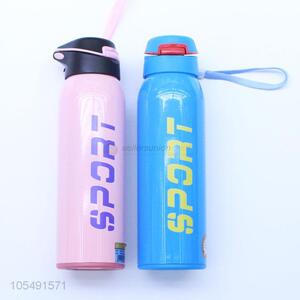 Hot selling fashion stainless steel sports thermos bottle with straw