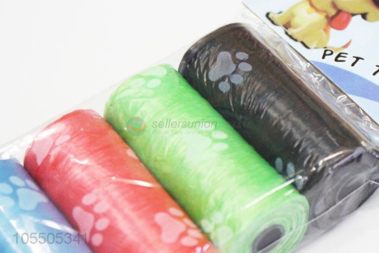 Unique Design 4 Roll Degradable Pet Dog Waste Poop Bag With Printing Doggy Bag