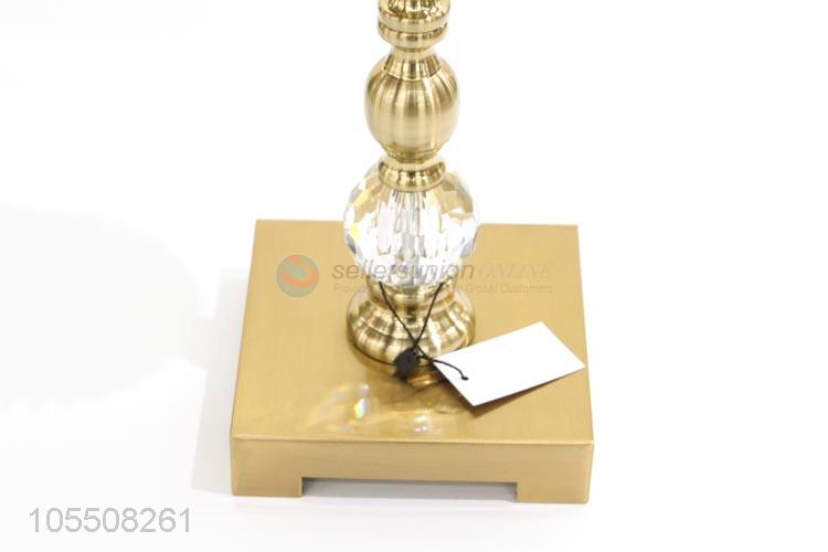 Competitive price exquisite table lamp shape golden metal candle holder