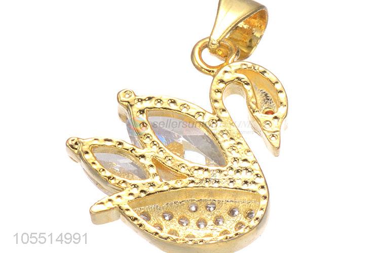 Delicate Design Swan Shape Diamond Necklace Pendant DIY Jewelry Pendant