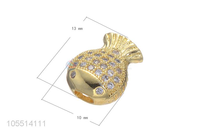 Fish Shape Hollow Out Hole Spacer Bead Bracelet Beads Bangle Charm