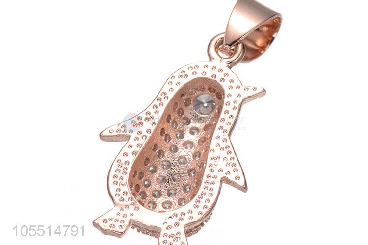 Cute Penguin Pendant Inlay Zircon Necklace Accessories