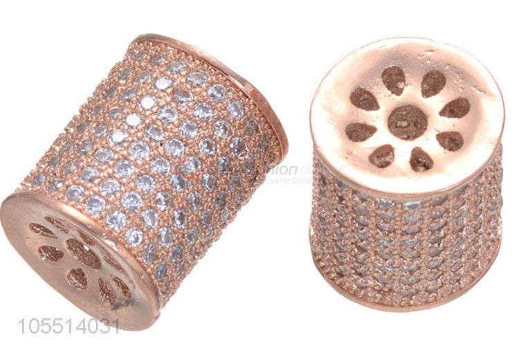 Wholesale Inlay Zircon Bracelet Charm Fashion Hole Spacer Bead