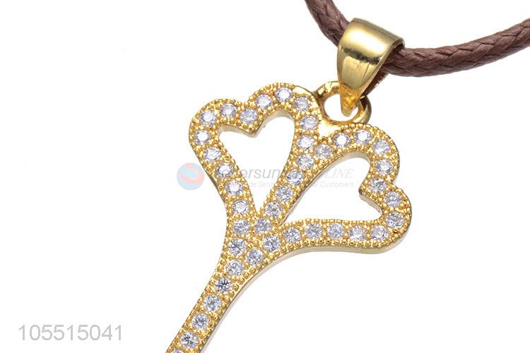 Fashion Key Shape Diamond Necklace Pendant Best Jewelry Accessories