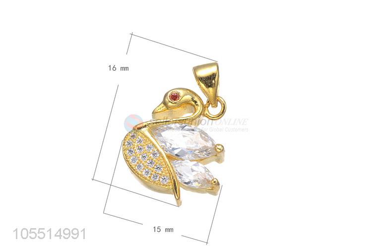 Delicate Design Swan Shape Diamond Necklace Pendant DIY Jewelry Pendant