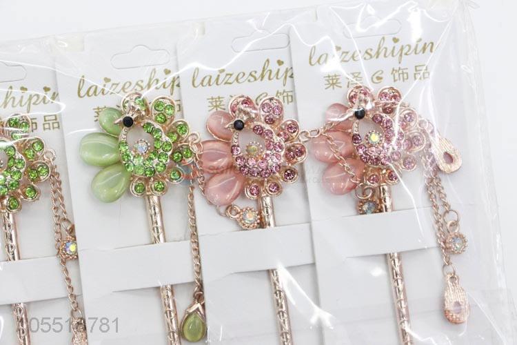 China Supply Colorful Rhinestone Chignon Hairpin for Women