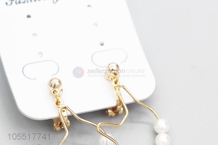 Cute Design Women Jewelry Stud Earrings with Pearl