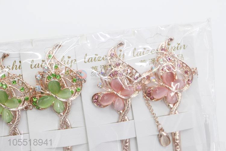 Factory Direct High Quality Fashion Exquisite Crystal Butterfly Hairpin