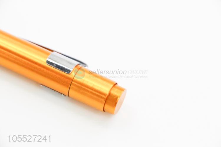 Cheap popular golden pen shape aluminum alloy flashlight